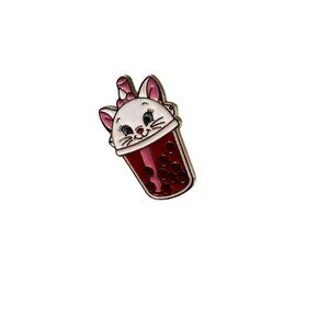 Marie Aristocat Lapel Pin Boba Tea Cat Kitten Brooch Badge Jewelry Accessories